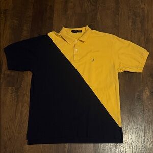 Nautica Men's Bold Yellow and Black Polo